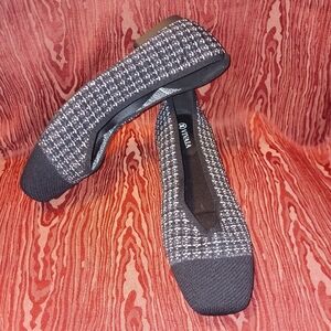 VIVAIA Margot Black/White Tweed Square Toe Loafers Flats Women's Size EU 39